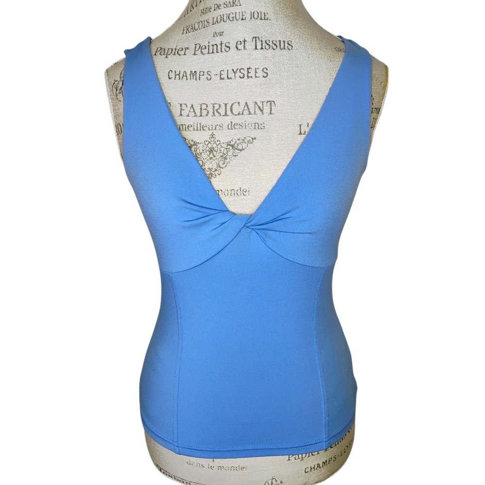 90's Y2K Express Babydoll Tank Top Womens‎ Medium Sky Blue Deep V Sexy